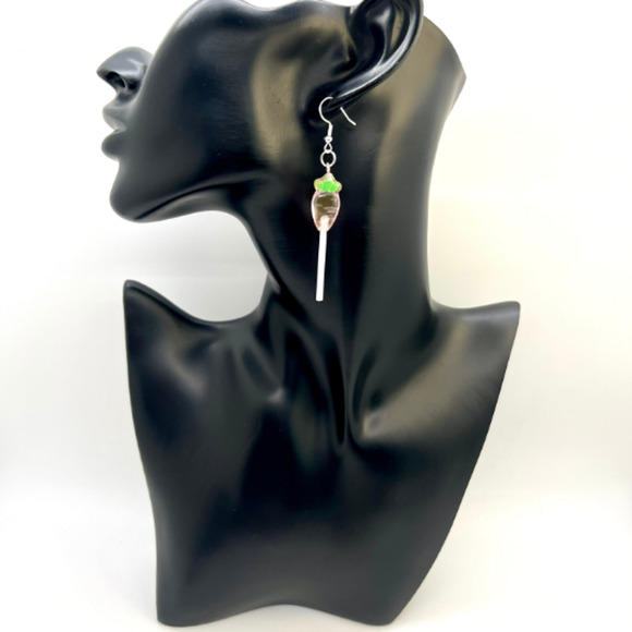 Pink Carrot Lollipop Earrings - Easter Earrings - Rabbit Earrings - Sucker Earri - Picture 7 of 9